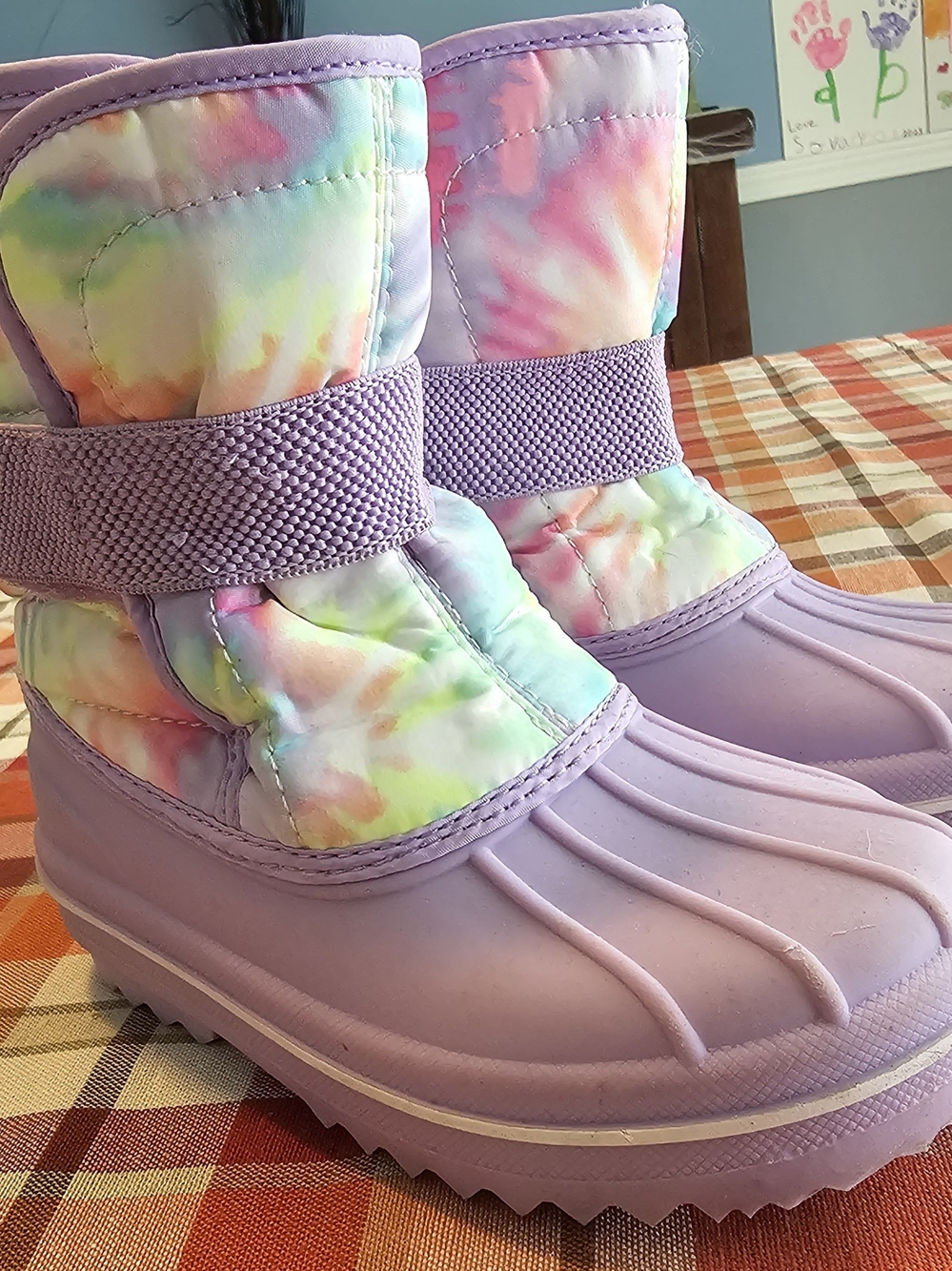 The Children's Place Lavender and Pastel Tie-Dye Kids Snow Boots